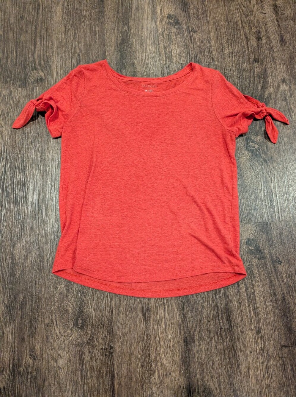 Talbots Coral Tie-Sleeve Short Sleeve Tee
